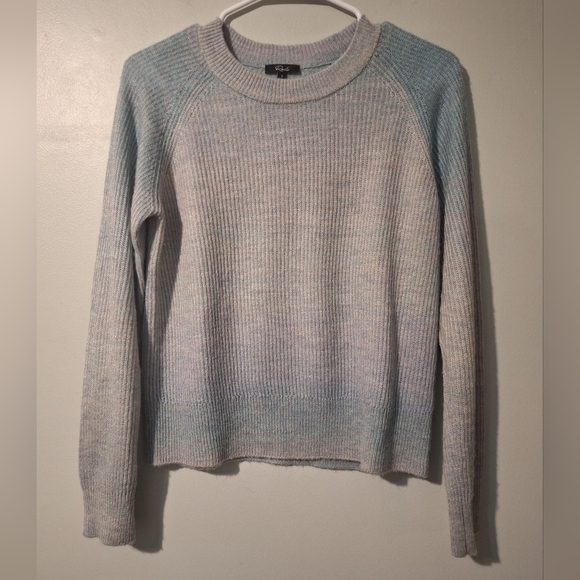 Rails Venus Blue Rainbow Sweater S Crewneck Ombre Soft Light - Picture 2 of 9